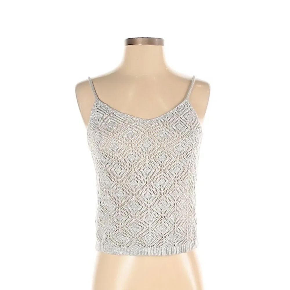 MNG Baby Blue Crotchet Tank Top